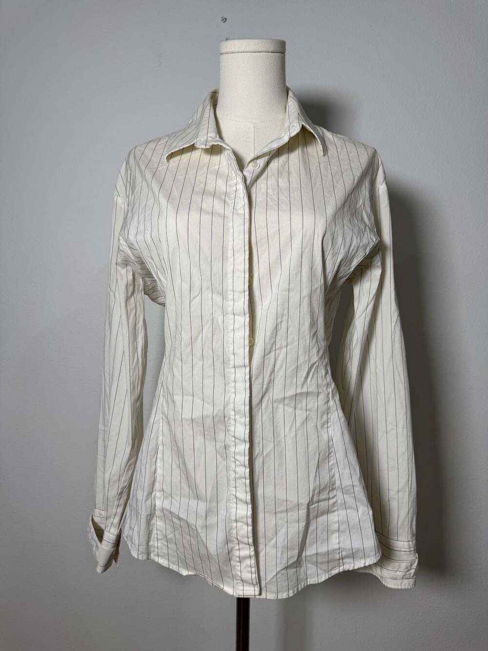 Neil Barrett Scultural Dropped Fit Pinstripe Shirt Size M